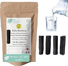 Binchotan Activated Carbon Water X4 pcs | Filtration approx. 2.5L/Stick | Natural Water Purifier Filter | Authentic Binchotan by Kishu Bio |