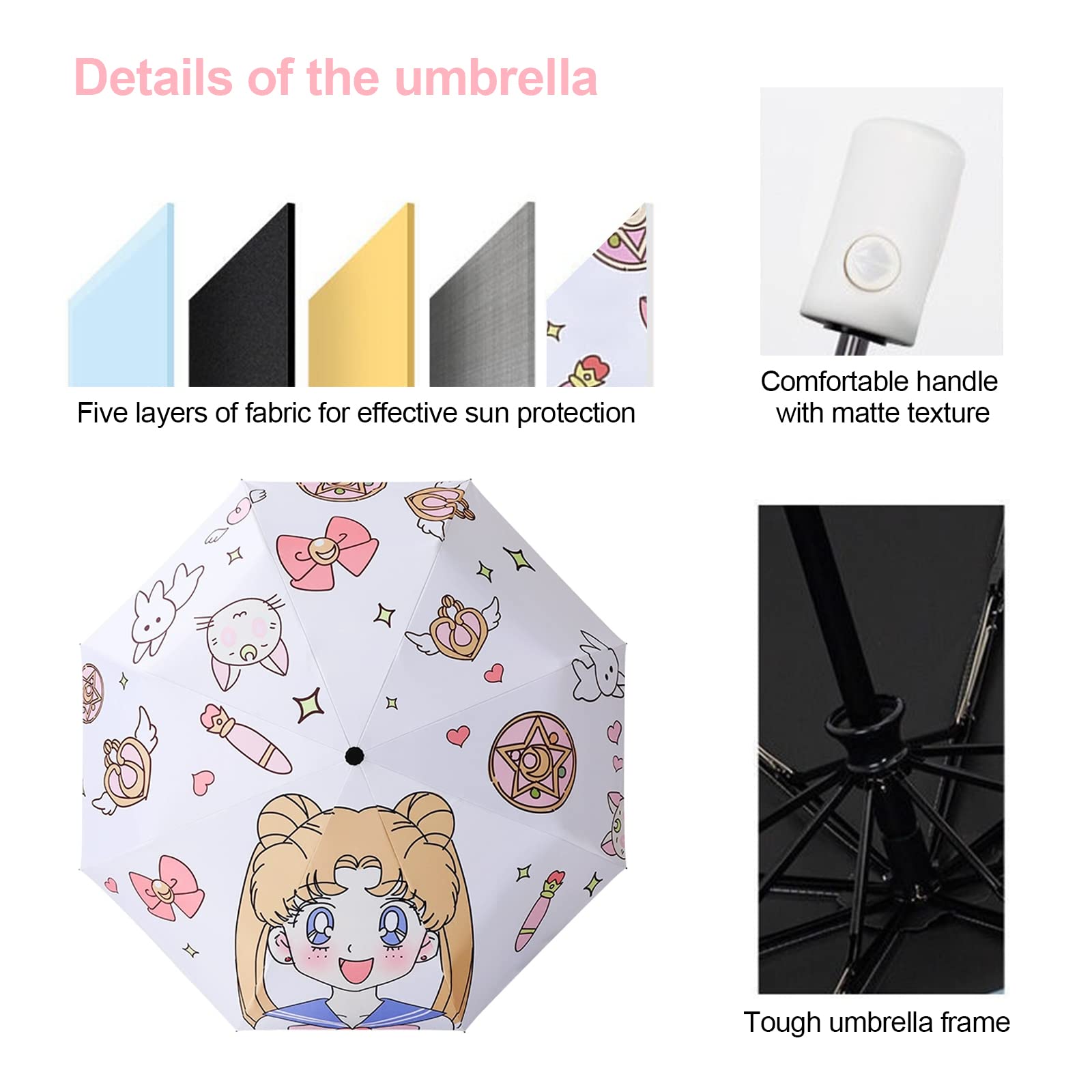 Ombrello compatto pieghevole resistente alle tempeste, ombrello da viaggio, mini tascabile, 3 costole, ombrello pieghevole, arcobaleno, resistente alle tempeste per uomo e donna (campo di grano