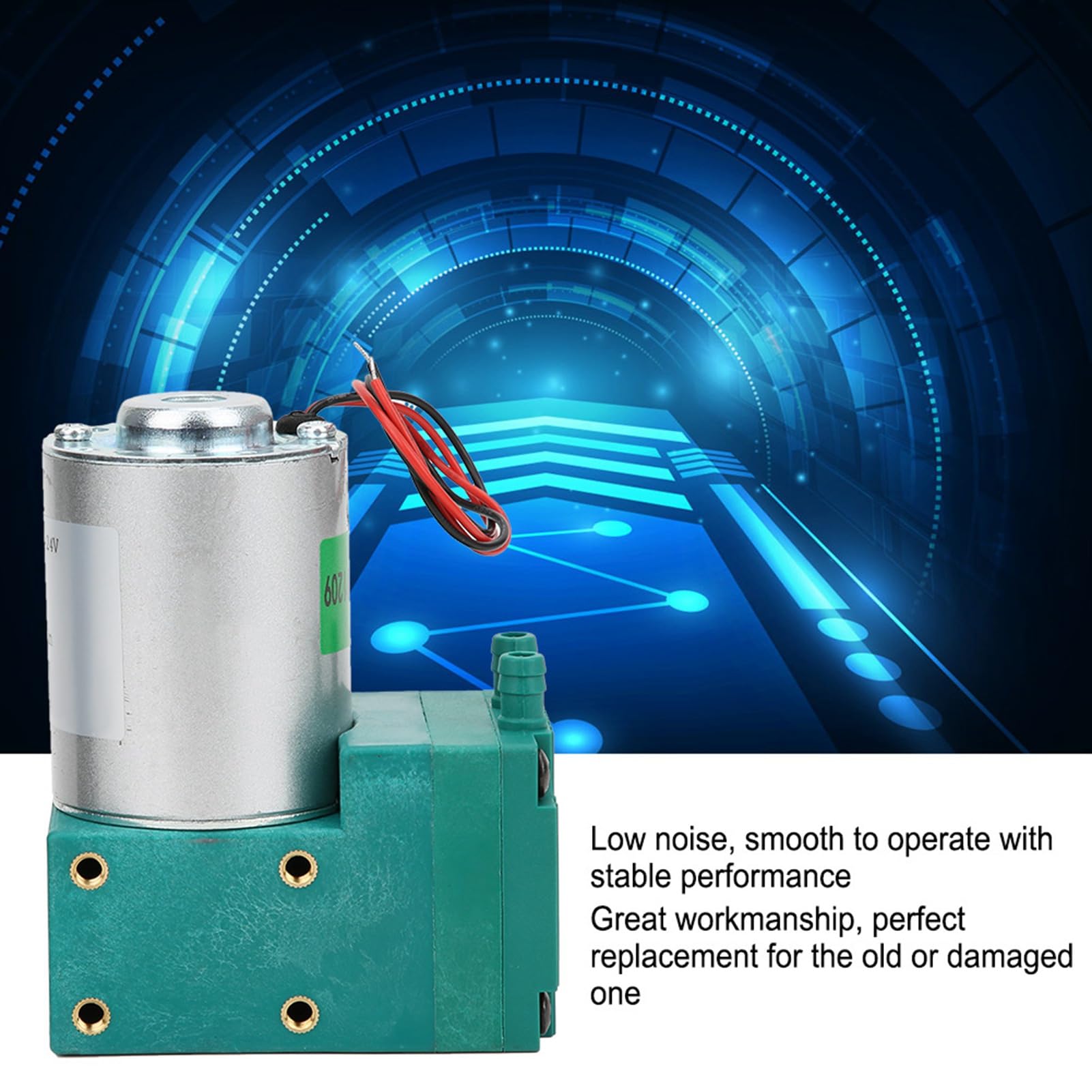 TOPINCN TOPINCN Membran-Mini-Vakuumpumpe, Großer Durchfluss, Geräuscharm, -65–150 KPa, 12 W, 10 L/min, AC220 V, Reibungslose Installation, Stabile Leistung – Garage (DC24V) (DC24V)