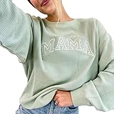 Giftifymama Stillshirts Langarm Umstandstop Sweatshirts für Schwangere Pflege Umstands-Top Umstandspullover Umstandsmode Nursing Tops Grün XXL