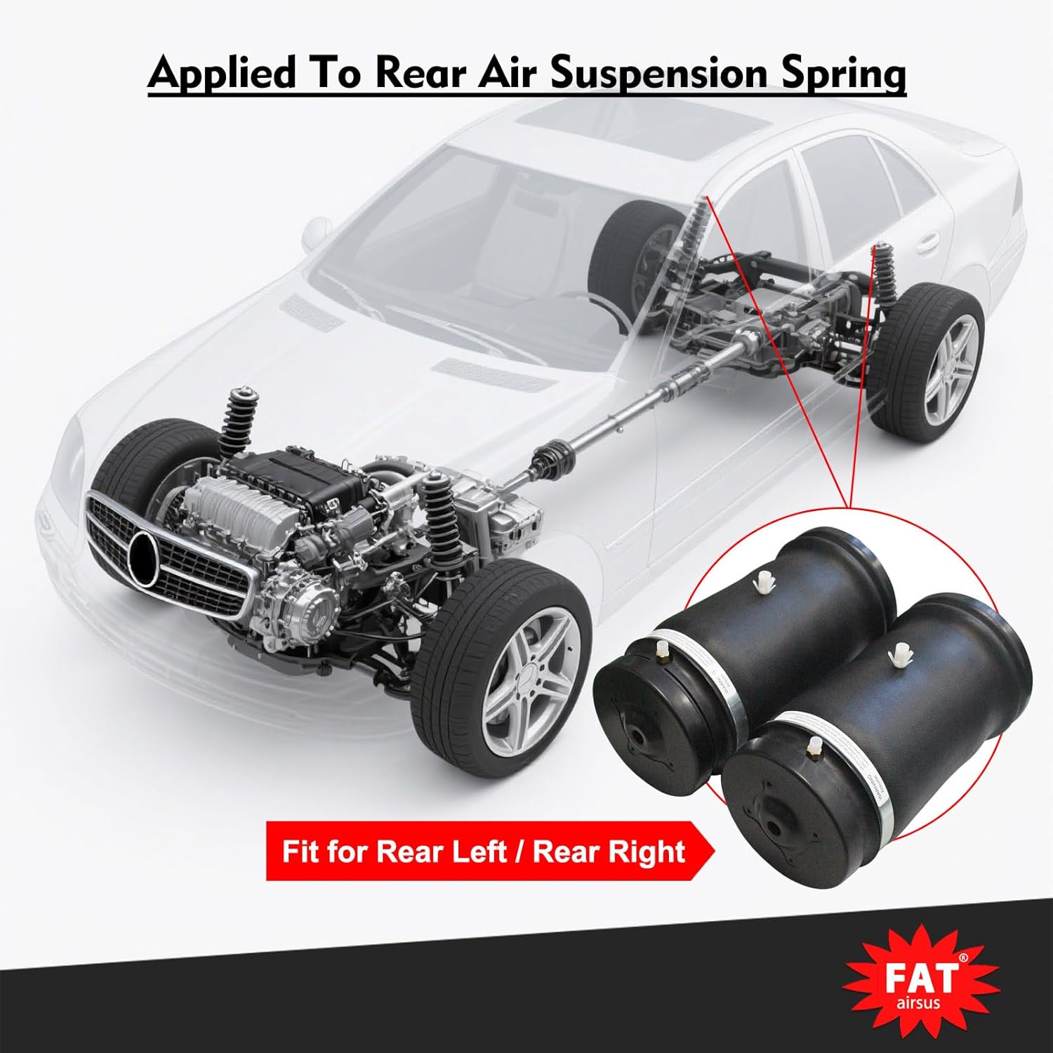 Rear Left Right Air Suspension Spring Bags Compatible with Mercedes-Benz W164 X164 W166 X166 2007-2019 GL320 GL350 GL450 GLE350 GLE450 AMG GLS450 ML350 ML450 1643200725 1643201025 1663200325