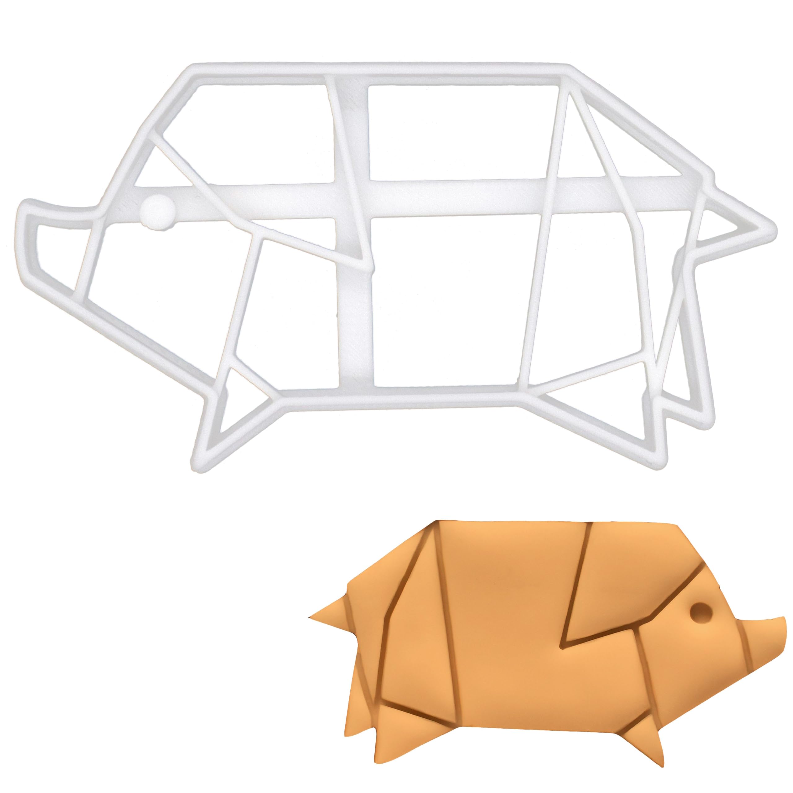 BAKERLOGY Origami Pig Cookie Cutter - Detailed Biscuit Cutter Design for Baking and Crafts, Ideal on Fondant, Dough, Clay
