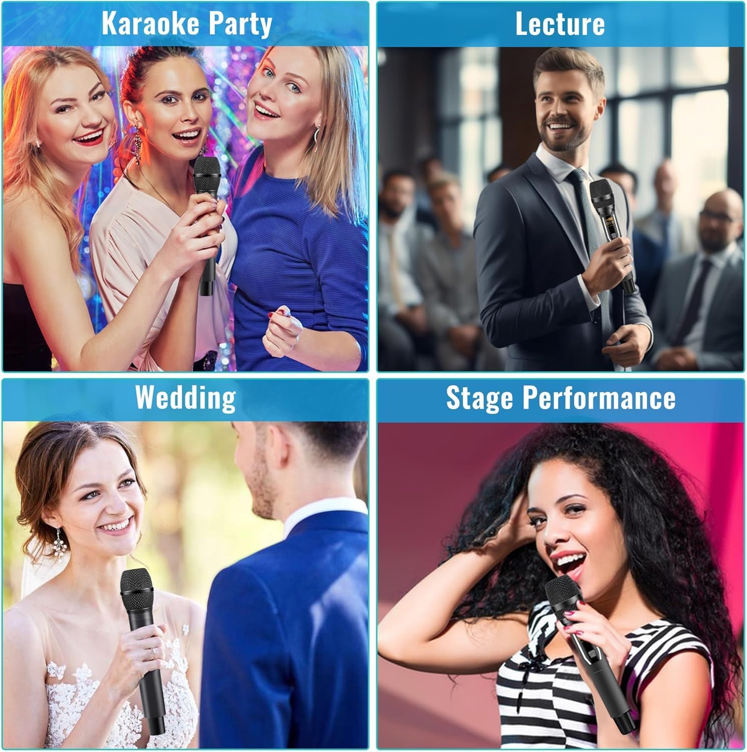 Professional Wireless Microphone for Singing, Cordless Dynamic Mic Handheld Microphone System for Karaoke Party Meeting Church Wedding Home KTV - Image 7