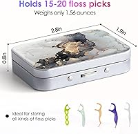 Vista 2 de Estuche portátil de hilo dental, fácil de almacenar púas de hilo dental de varios tamaños, dispensador de hilo dental portátil es perfecto