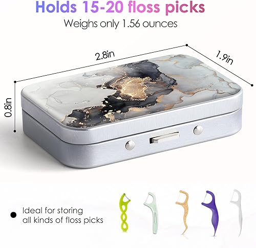 Miniatura 2 de Estuche portátil de hilo dental, fácil de almacenar púas de hilo dental de varios tamaños, dispensador de hilo dental portátil es perfecto