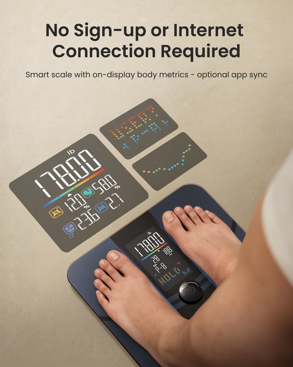 RENPHO Smart Scale for Body Weight, Body Fat Scale for BMI, Body Fat, Muscle Mass, RENPHO Digital Food Scale with Nutritional Calculator, Smart Food Kitchen Scale, Food Weight Scale Grams and Ounces f