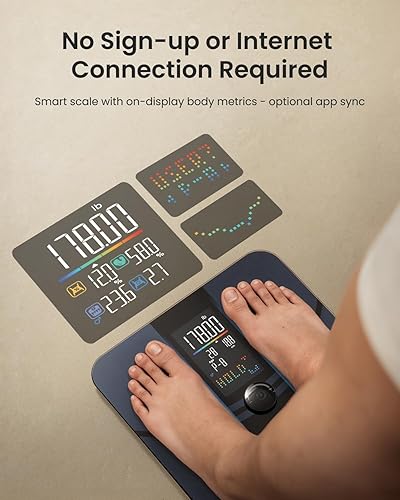 Miniatura 2 de RENPHO Báscula inteligente para peso corporal, báscula de grasa corporal para IMC, grasa corporal, masa muscular, báscula de baño de alta precisión