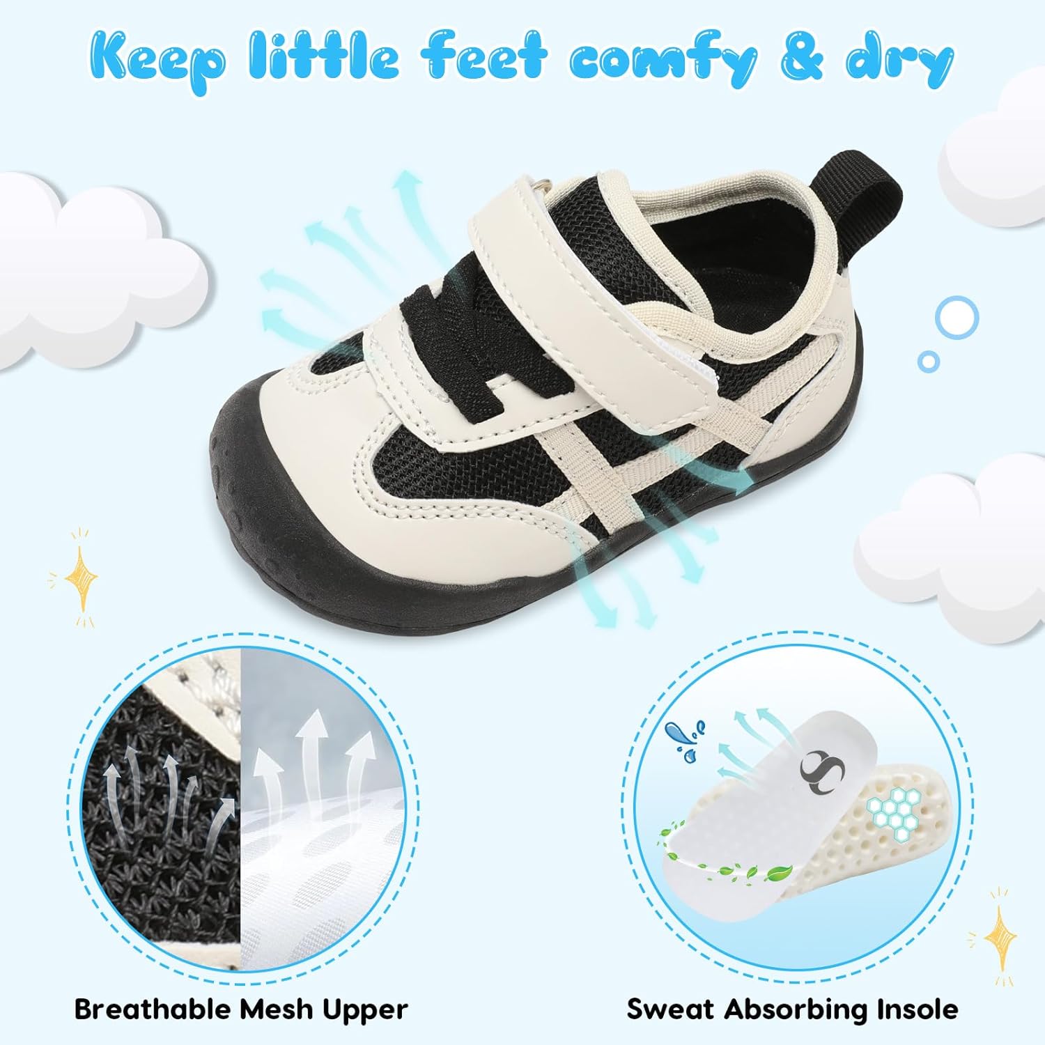 Scurtain Baby Shoes Boy Girl First Walking Shoe Infant Crib Breathable Sneakers Lightweight Barefoot Shoes for Babies - Image 5