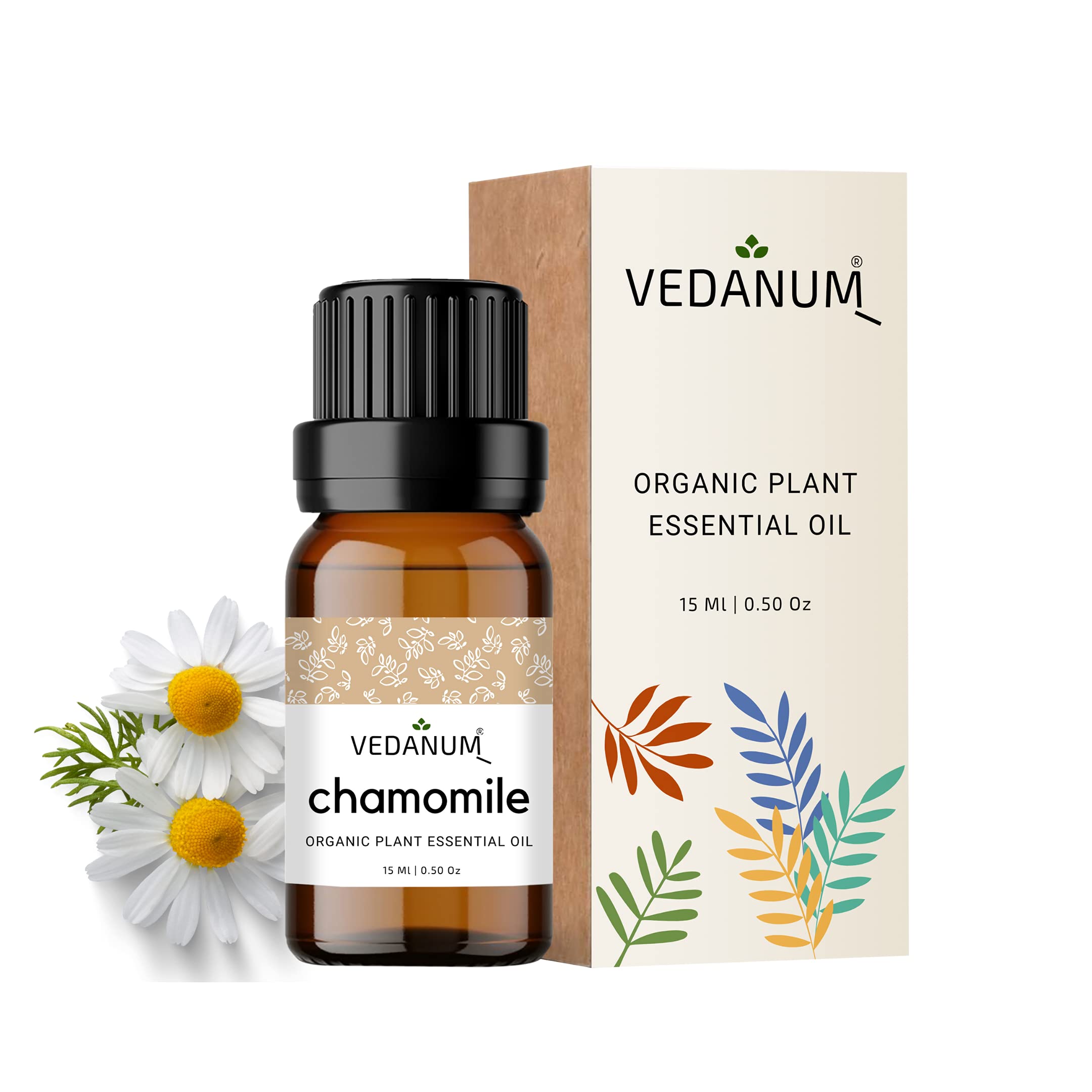 VEDANUM Premium Essential Oil for Aromatherapy, Oil Diffuser, Aroma Burner, Home D�cor Activities - 15 ML Organic Concentrate || (Chamomile)