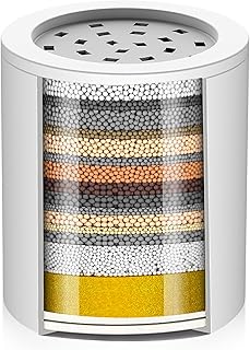 20 Stage Shower Filter Cartridge for Hard Water Showerhead Filters - 1 Pack Replaceable Cartridges - High Output Shower Water Filter for Chlorine and Harmful Substances Removal