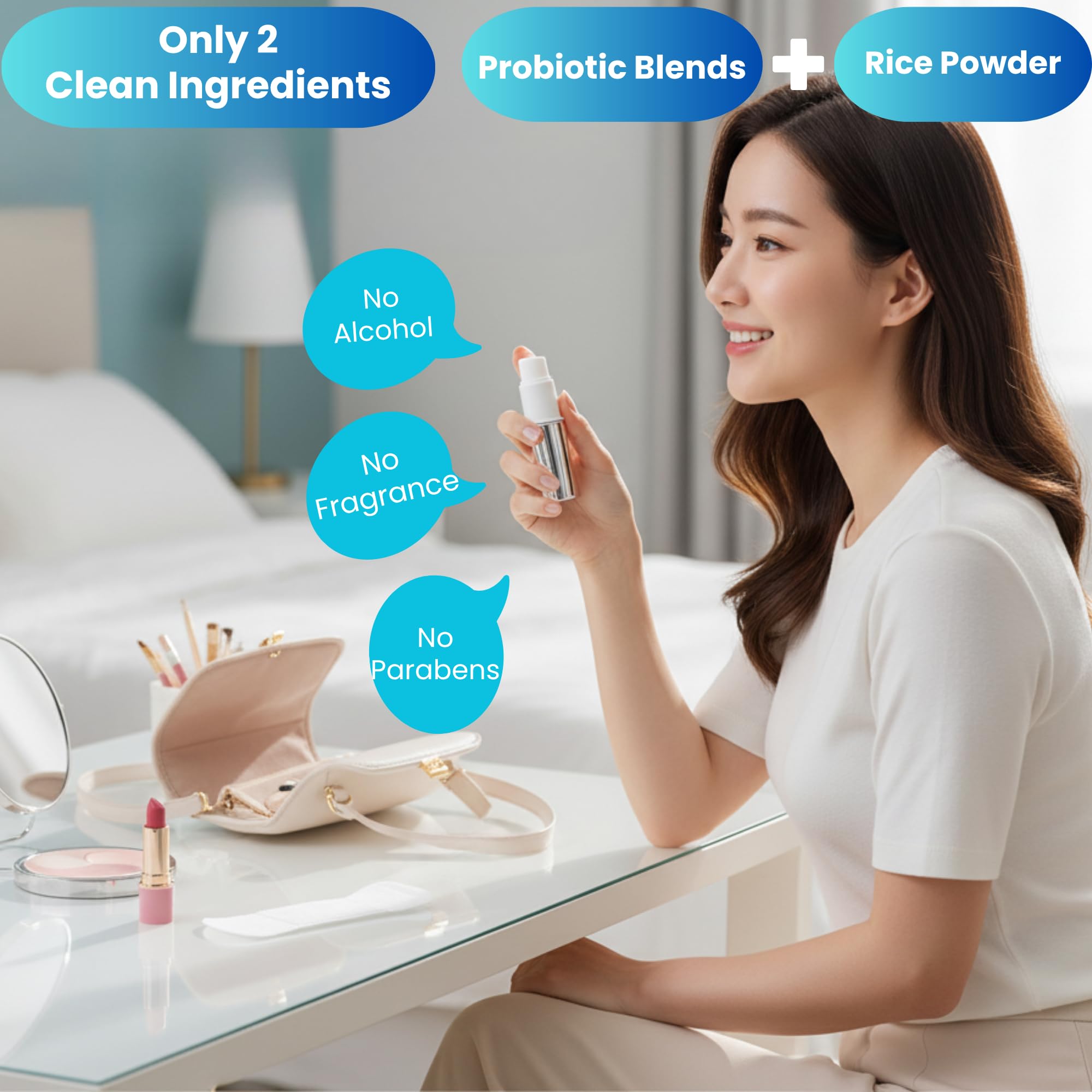 BalanceToc Feminine Probiotic Powder Spray – Gold Edition – Direct Probiotic Y-Zone Care, Odor Control & pH Balance Support, 6.5g(0.23oz) On-the-Go Feminine Freshness