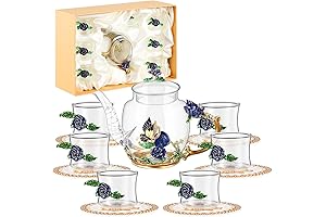 Blue Clear Glass Tea Set