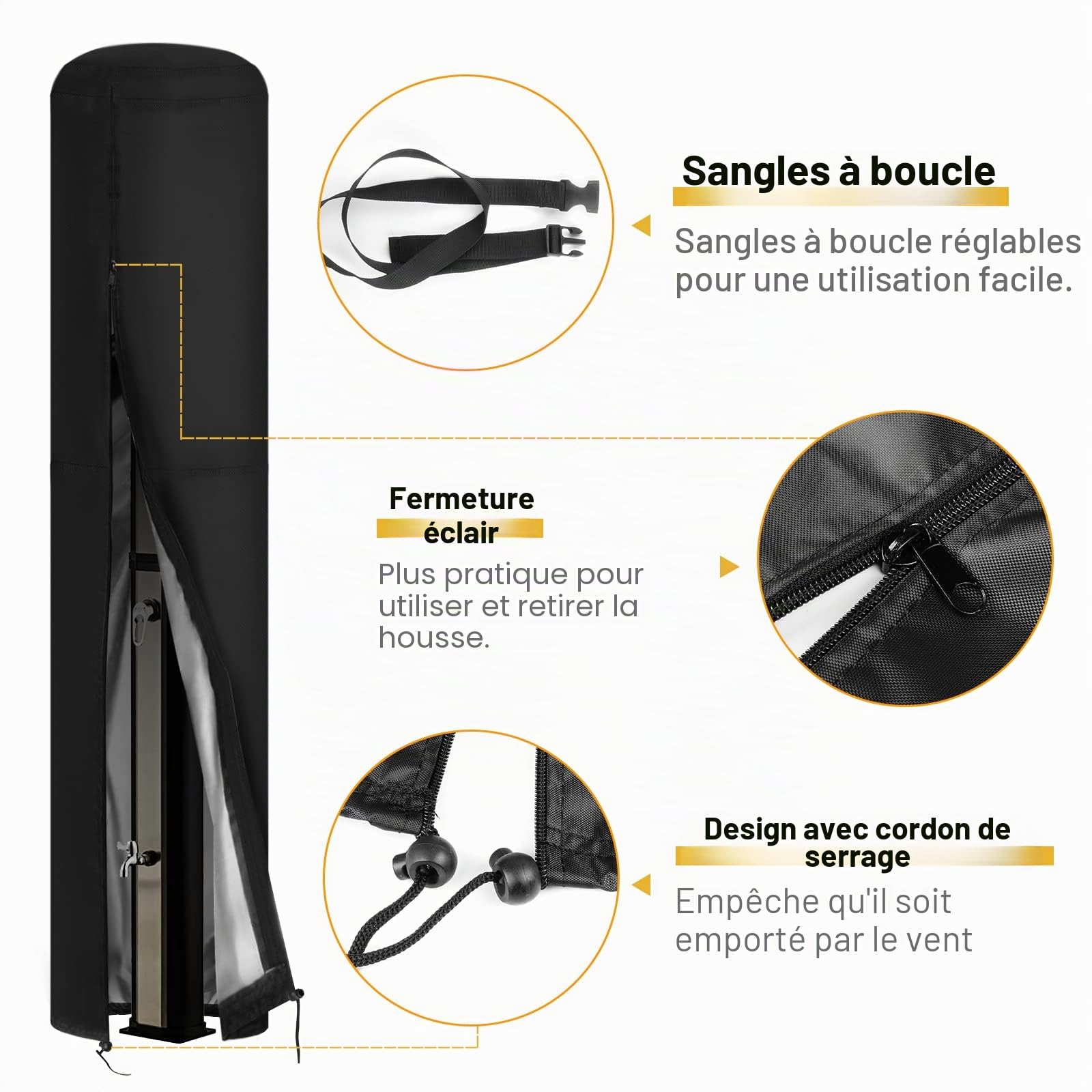 【Dimensions】 -La bâche de Protection de Douche extérieure de Jardin a Deux Tailles, 220 x 67 cm/230 x 67 cm. Avant d'acheter, assurez-Vous de mesurer la Taille de Votre Douche Solaire.