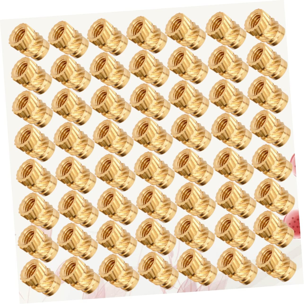 VOSAREA 100Pcs Brass Threaded Embedment Nuts Heat Resistant Knurled Inserts for Printing and Reliable for Injection Molding Easy Installation Metric