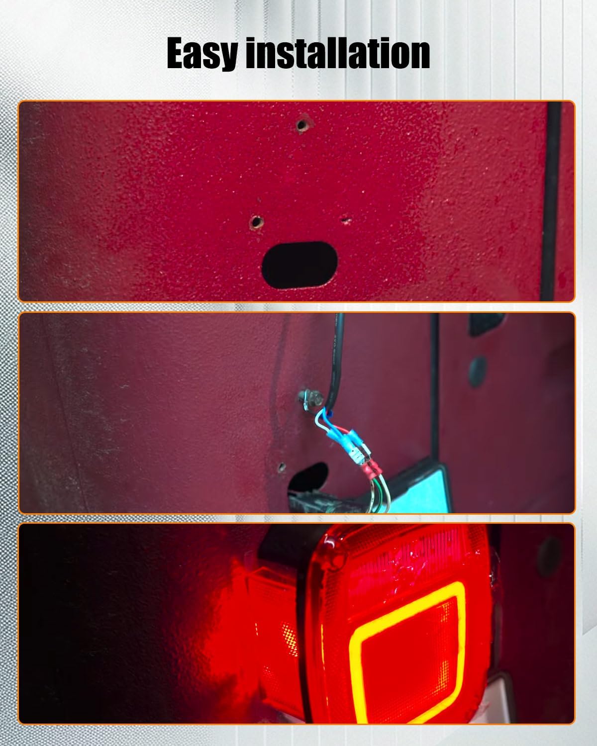 5x3 Rectangle LED Stop Brake Turn Tail Lights Suitable Flatbed Trucks Cargo Trailers Heavy Duty Trucks, 2Pcs Red & 2Pcs White Lens