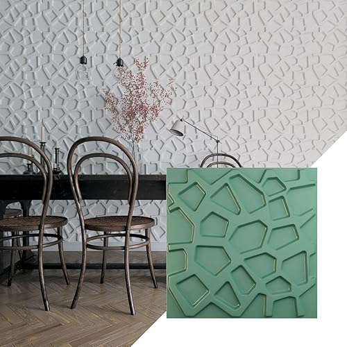 Ekena Millwork 19 58 pulgadas de ancho x 19 58 pulgadas de alto Dublin EnduraWall Panel decorativo de pared 3D, niebla marina (cubre 2.67 pies