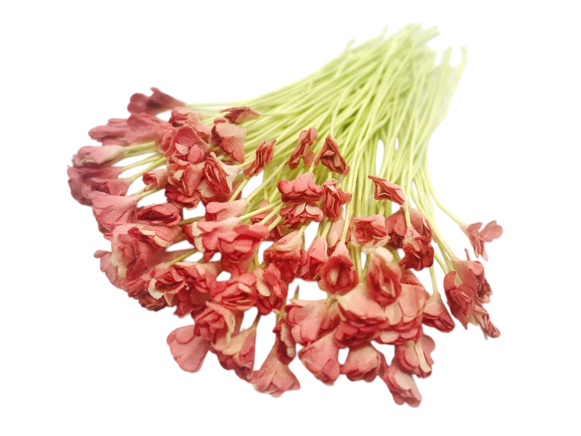 Flores de papel de morera mini color rojo polvoriento para manualidades y scrapbooking de 0.5 cm