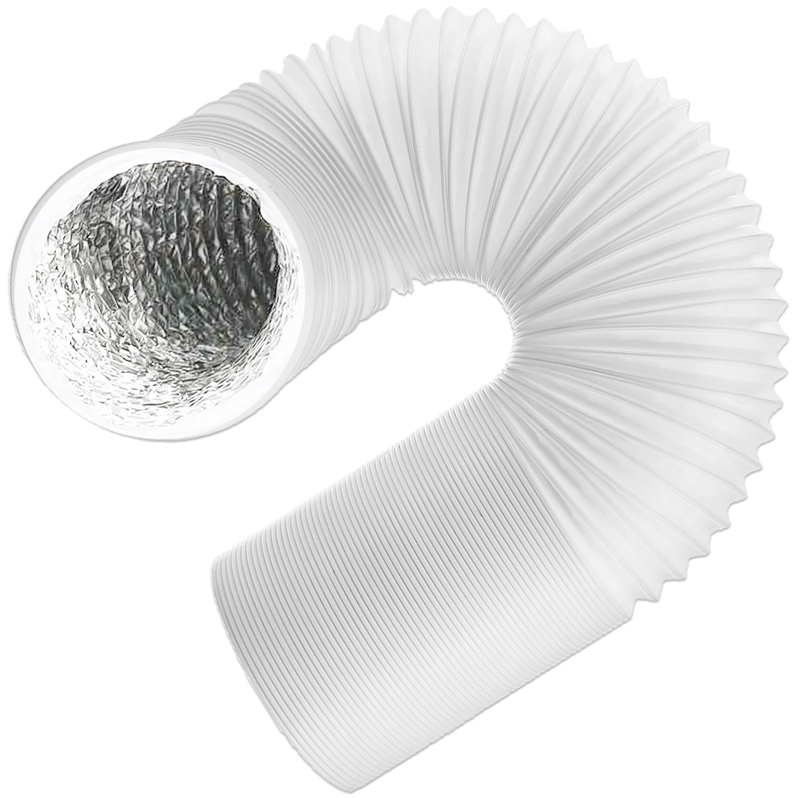 SPARES2GO Vent Hose for DeLonghi Air Con PVC Aluminium Foil Insulated Portable Air Conditioner Duct Outlet Pipe (5" x 3m)