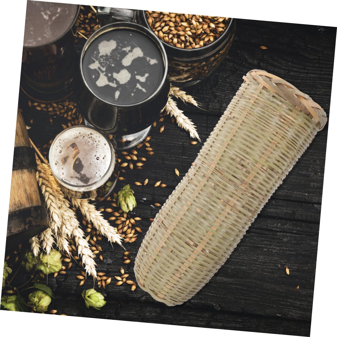 CALLARON Brew Bamboo Filter Kitchen Wine Making Filter Portable Wine Strainer Basket Picnic Filtering Basket