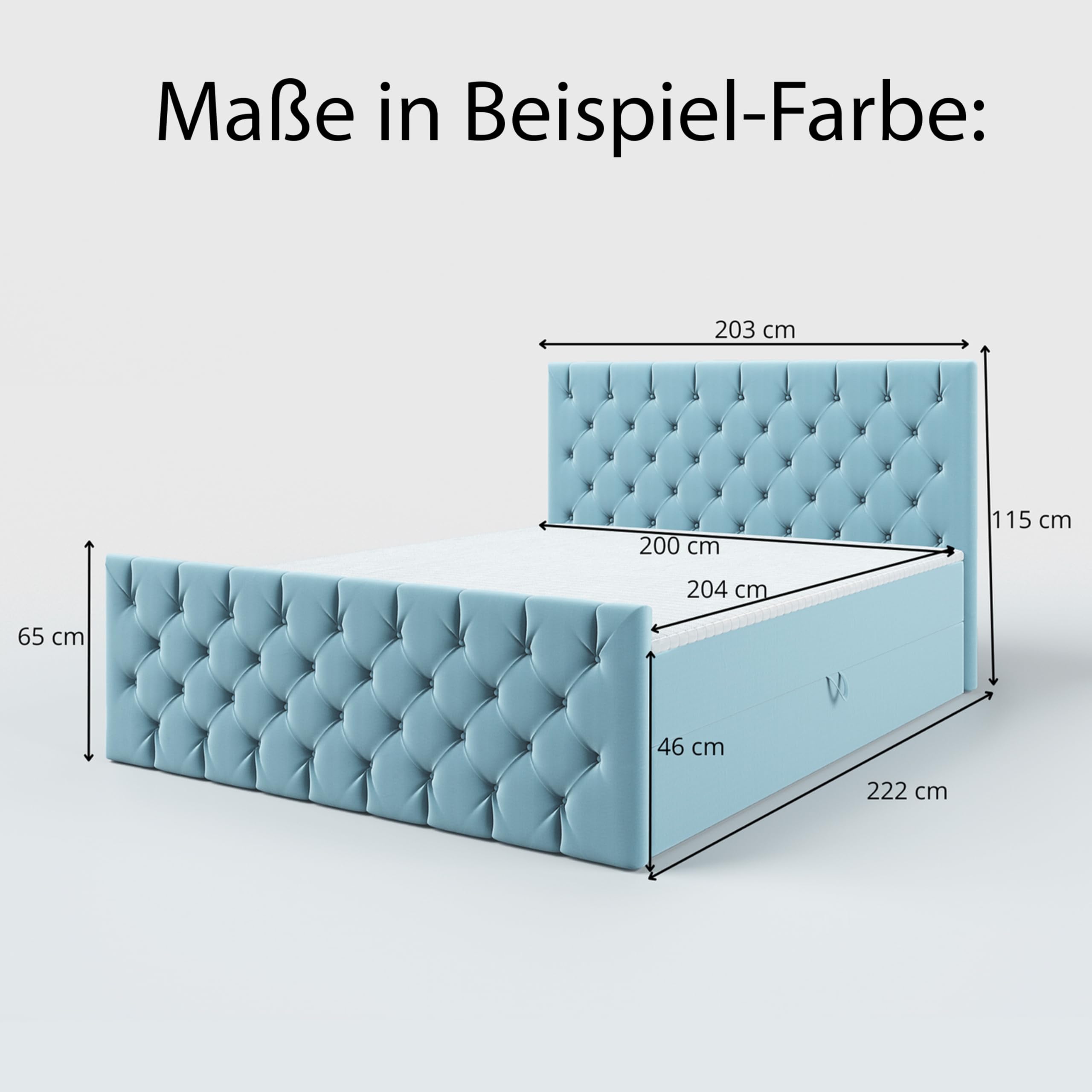 Boxspringbett 200x200 mit Bettkasten - Bett mit Matratze und 2 Bettkästen - Schlafzimmerbett mit Topper - Bequemes und Elegantes Doppelbett für das Schlafzimmer