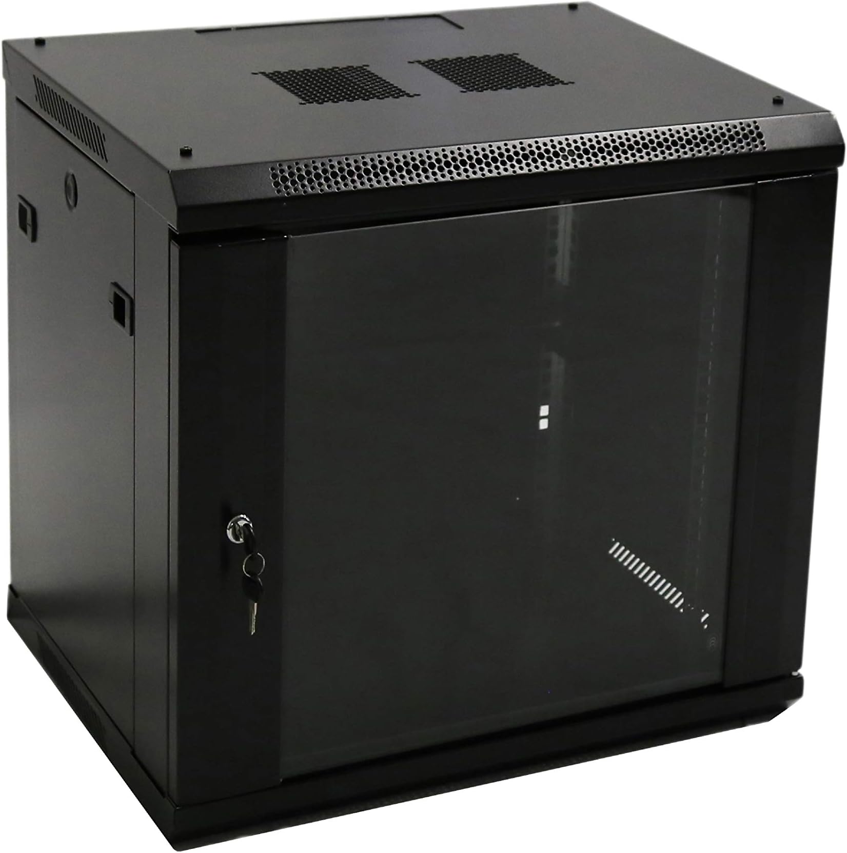 9U Professional Wall Mount Network Server Cabinet Enclosure 19-Inch Server Network Rack 16-Inches Deep Black (Fully Assembled)
