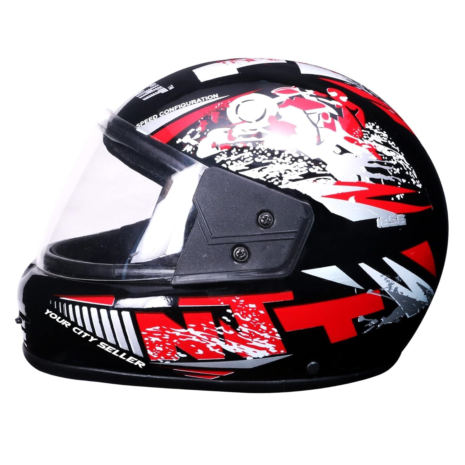 STISS Full Face Motorbike Helmet with Silicon Unbreakable Glass || Strong and Durable Material || Comfortable Fit(6jali Red)-image-23