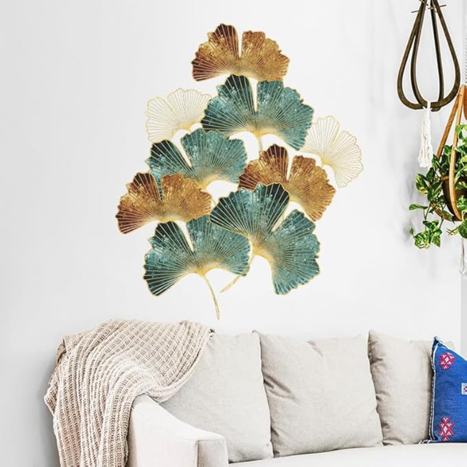 JAAMSO ROYALS Green Ginkgo Leaf Flower Peel and Stick Self Adhesive Wall Sticker for Living Room Kids Room Home Decor (30 CM X 90 CM) (B0C8DDWZLT) Amazon Price History, Amazon Price Tracker