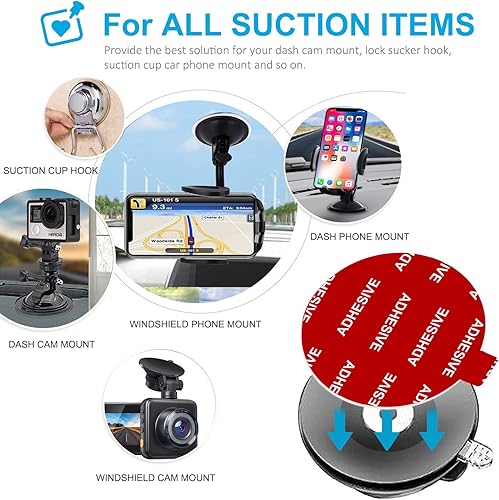 Miniatura 6 de AZXYI - Adhesivo adhesivo de repuesto para soporte de cámara de parabrisas, 6 unidades de 2.756in VHB Círculo de doble cara para soporte de ventosa