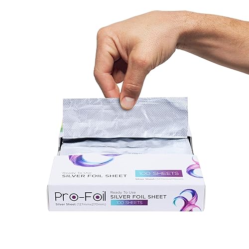 Just Home Láminas de aluminio para resaltar el cabello, hojas de aluminio precortadas para decolorar, resaltar, color, aclarar, hojas plateadas