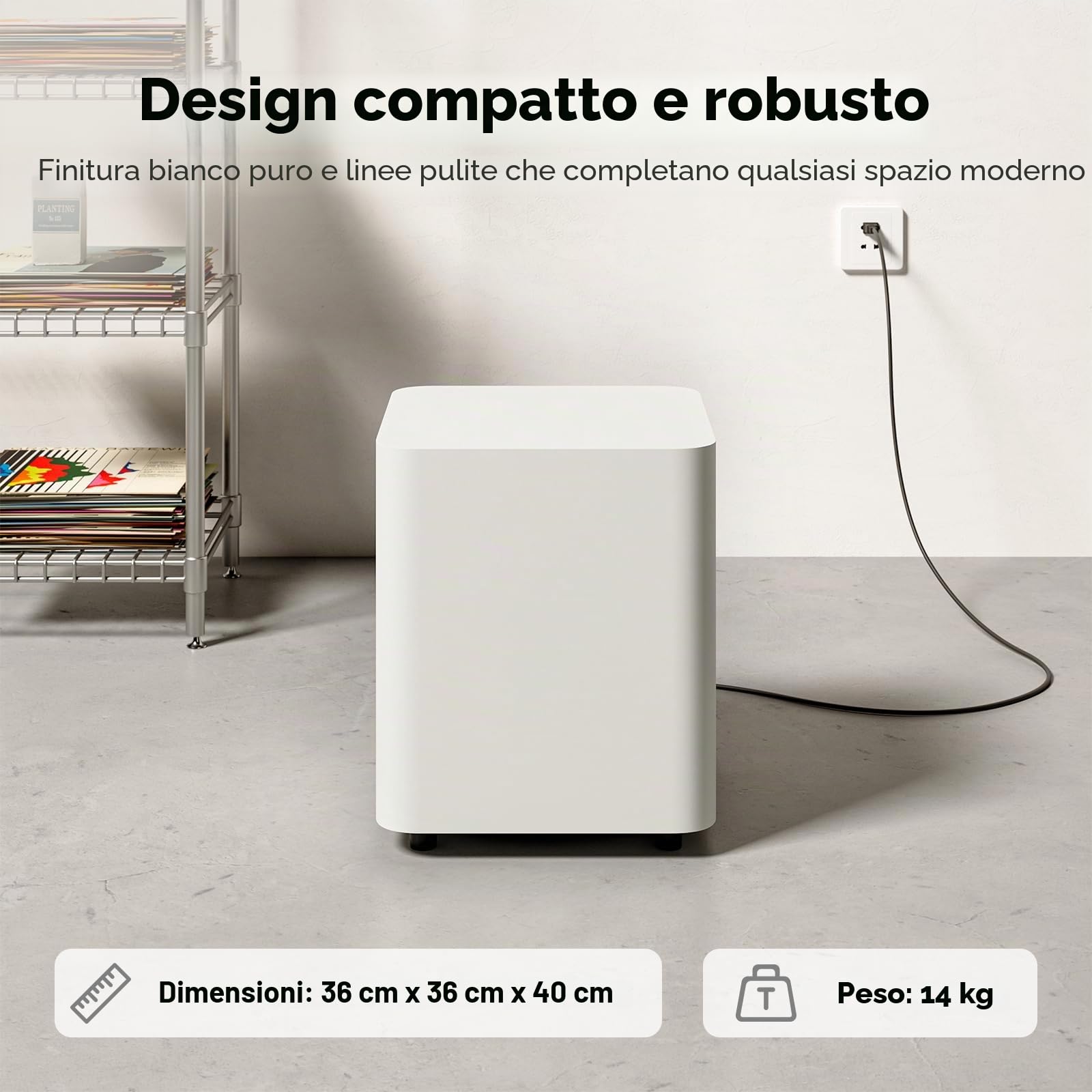 Fosi Audio SW10 Subwoofer Attivo da 10 pollici da 500W con Amplificatore Incorporato, Subwoofer compatto Amplificato Attivo per Home Audio Theater, Ingressi/Uscite LFE e RCA