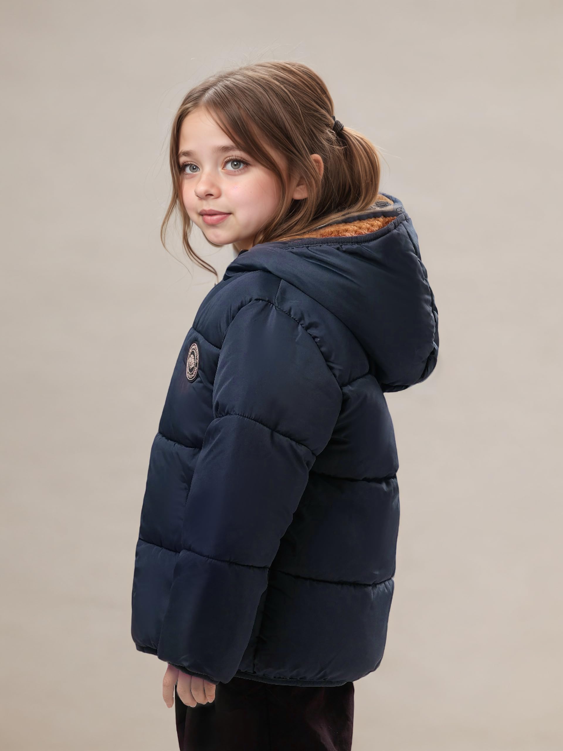 maoo garden Mädchen Winterjacke Mit Fleecefutter Leichte Schauerfeste Steppjacke Für Kleinkinder