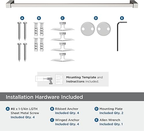 Vista 106 de Amerock BH3608226 Toallero cromado Toallero de 6-1/2 pulgadas (6.496 in) de longitud Monumento Toallero de mano para pared de baño Soporte