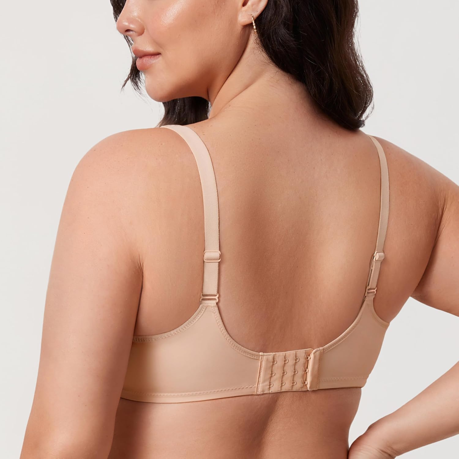 CALVENA Women's Full Coverage Bra Outside Underwire Cups for Comfortable Support Plus Size Unlined T-Shirt Bras
