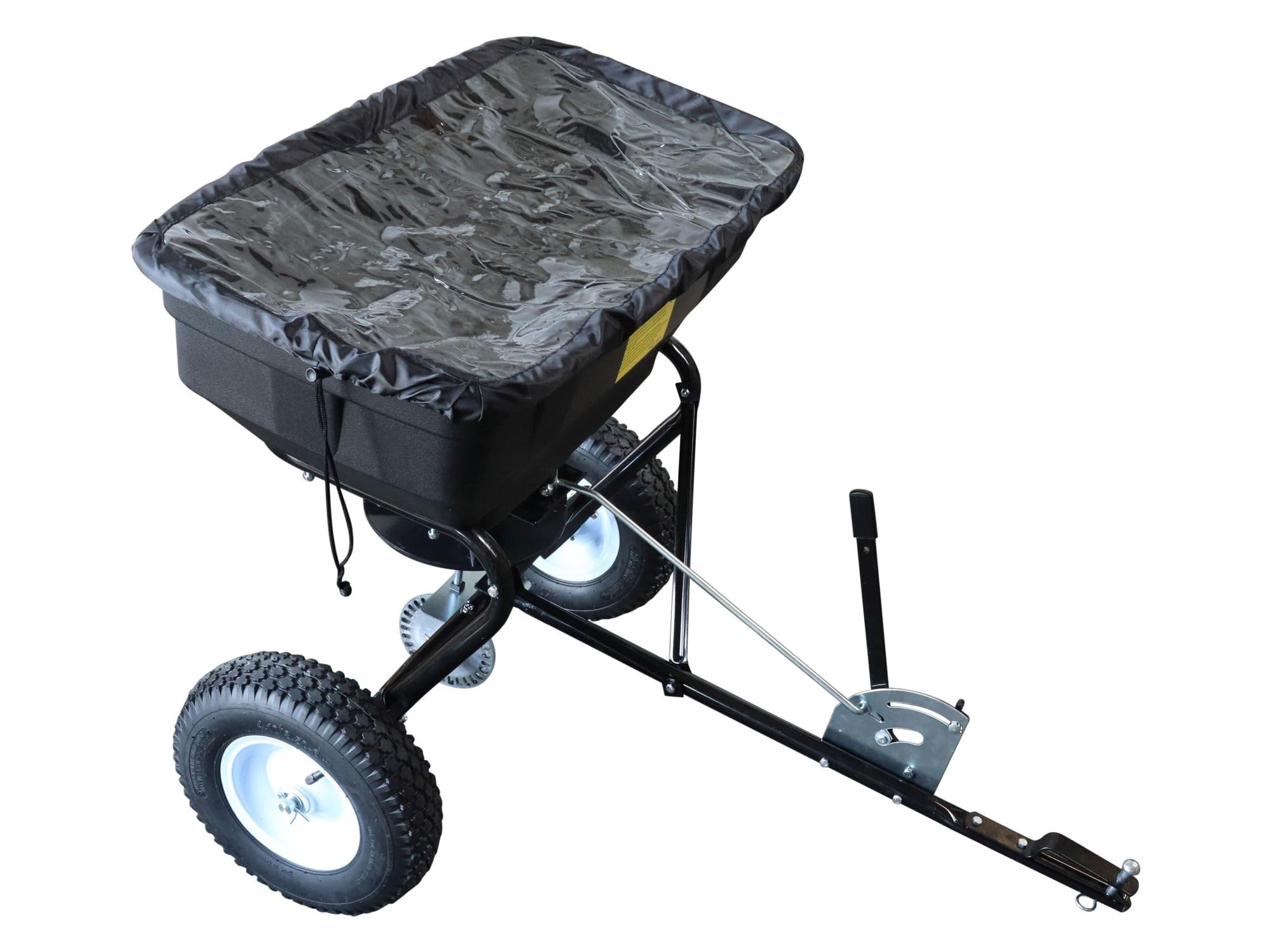 SECURA Anhängestreuer Salzstreuer Düngerstreuer 56KG kompatibel mit Husqvarna-Rider Rasentraktor