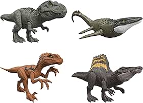 Boneco com Som Dinossauro Jurassic World Aprox. 30 cm Mattel. Articulado com efeitos sonoros e aparência realista. Ideal para crianças a partir dos 4 anos.