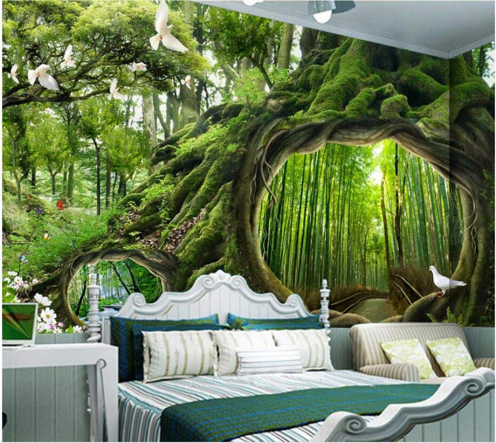 Papier peint personnalisé 3D forêt magique grand format 350x245 cm