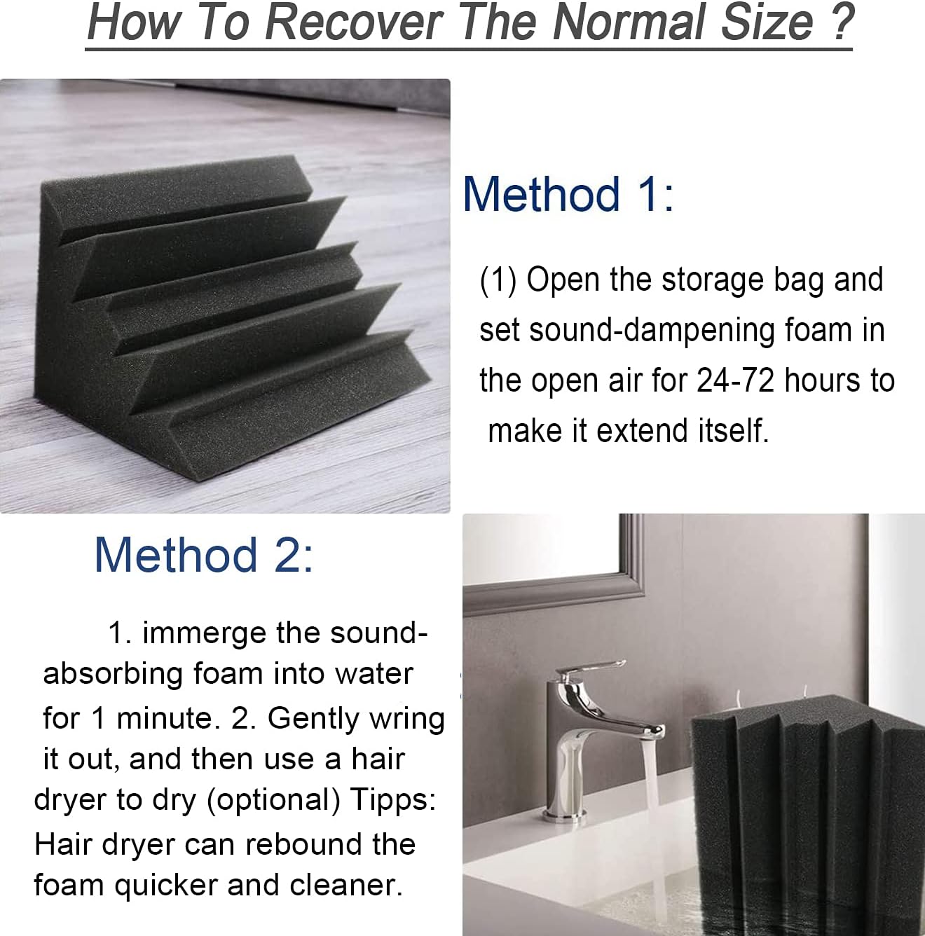 Acoustic Foam Bass Trap Studio Foam 4 Pack 7”×7”×12” Soundproof Padding Studio Corner Wall