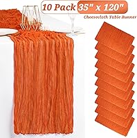 Vista 315 de Showgeous 10 Pack Baby Pink Cheesecloth Table Runner 10FT Long Semi-Sheer Gauze Table Runner Boho or Rustic Wedding Decor for Wedding Decor Arch