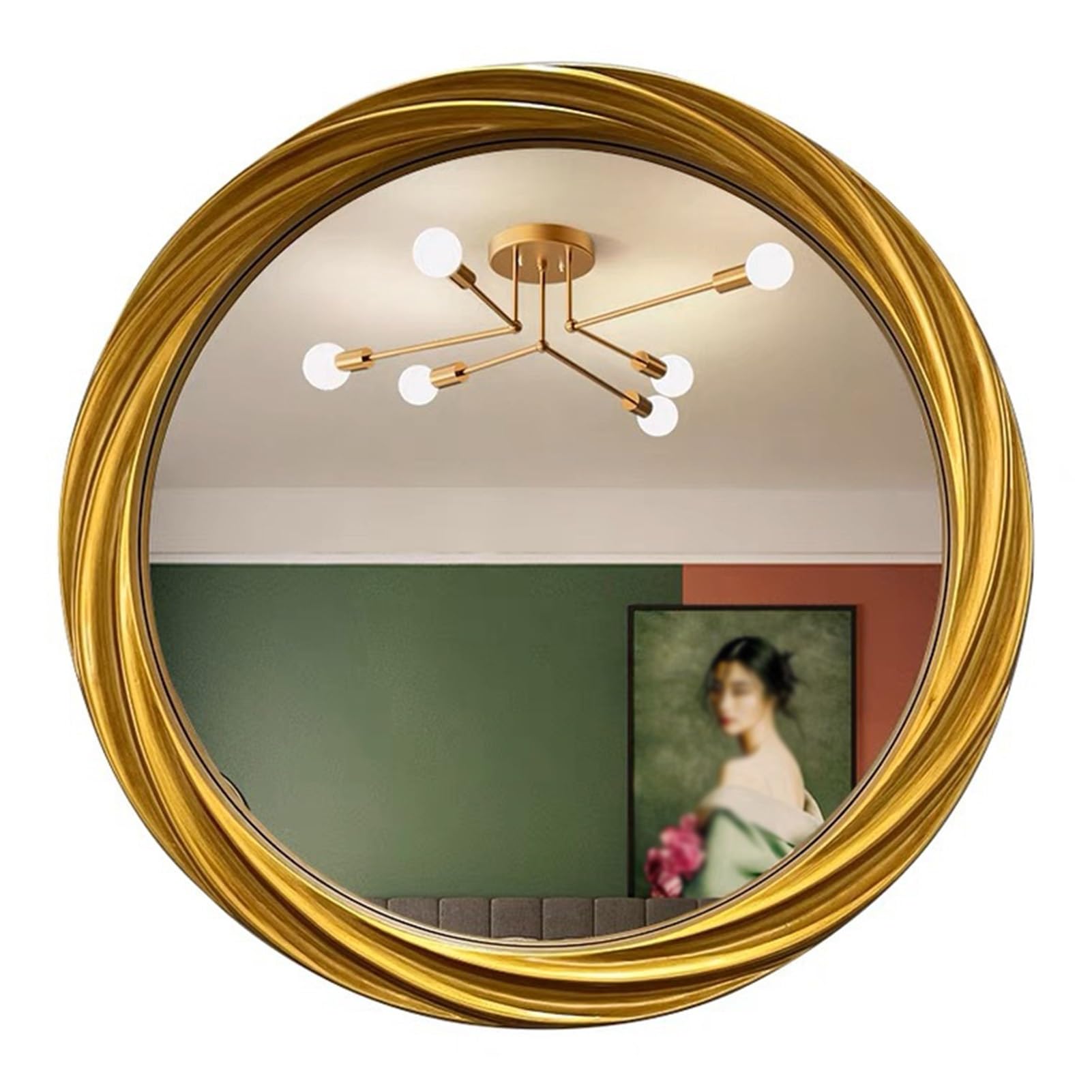 Miroir rond 80 cm noir mural élégant pour hall d'entrée moderne