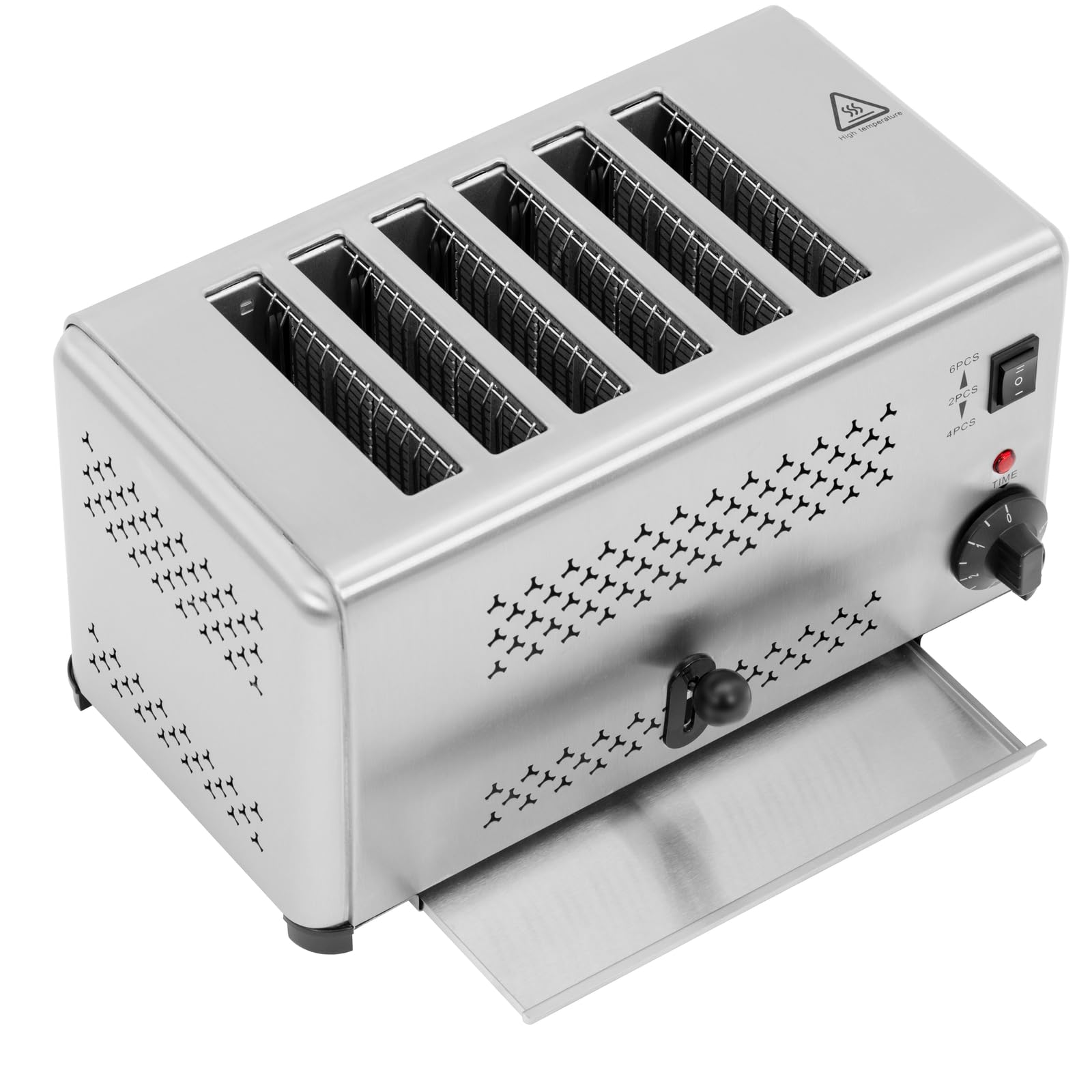Royal Catering Tostadora 2500 W tostadoro 6 ranuras temporizador 0-5 min acero inoxidable
