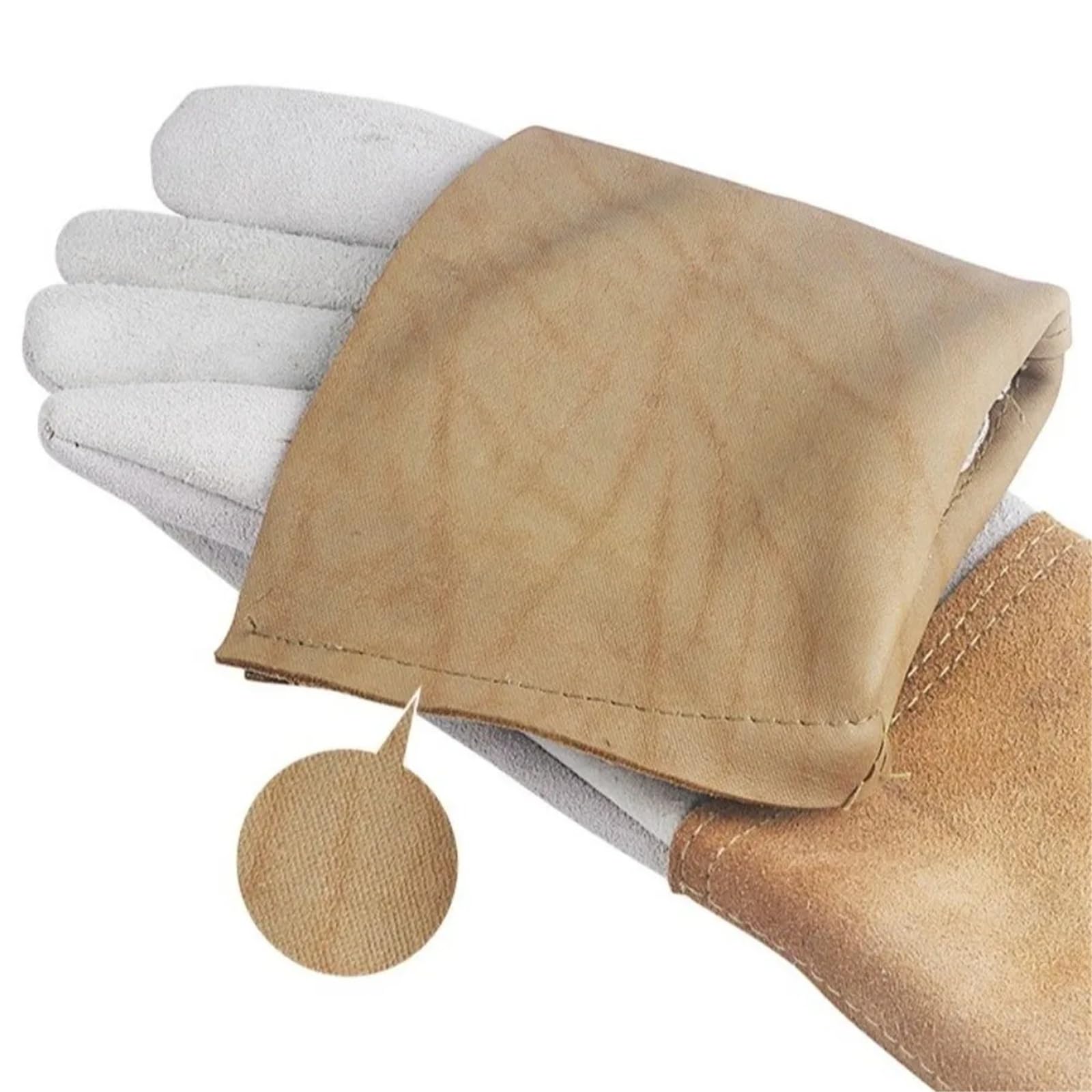 Compatible con 1 par de guantes de trabajo de cuero resistentes, resistentes al calor y a los cortes, a prueba de espinas, resistentes al desgaste for tareas de soldadura y trabajo