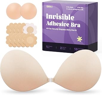 29% off: Invisible Strapless Sticky Bra Push up for Women, Ultra Adhesive Bra for Backless Dress, Cleavage …