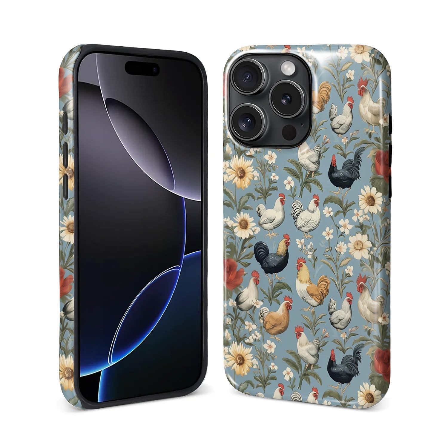 Goodsprout for iPhone 16 Pro Max Case for MagSafe Glossy Hard Shell Acrylic and Silicone Soft Shell Combination Phone Style 2-in-1 Vintage Farm Animal