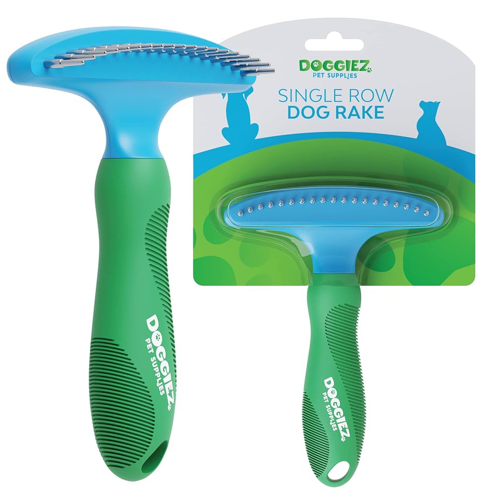 Fur Magic Deshedding And Dematting Comb Double Sided Undercoat Rake Pet Grooming Brush Removing Mats, Knots & Tangles For Dogs And Cats With Long And Medium Hair, Blue