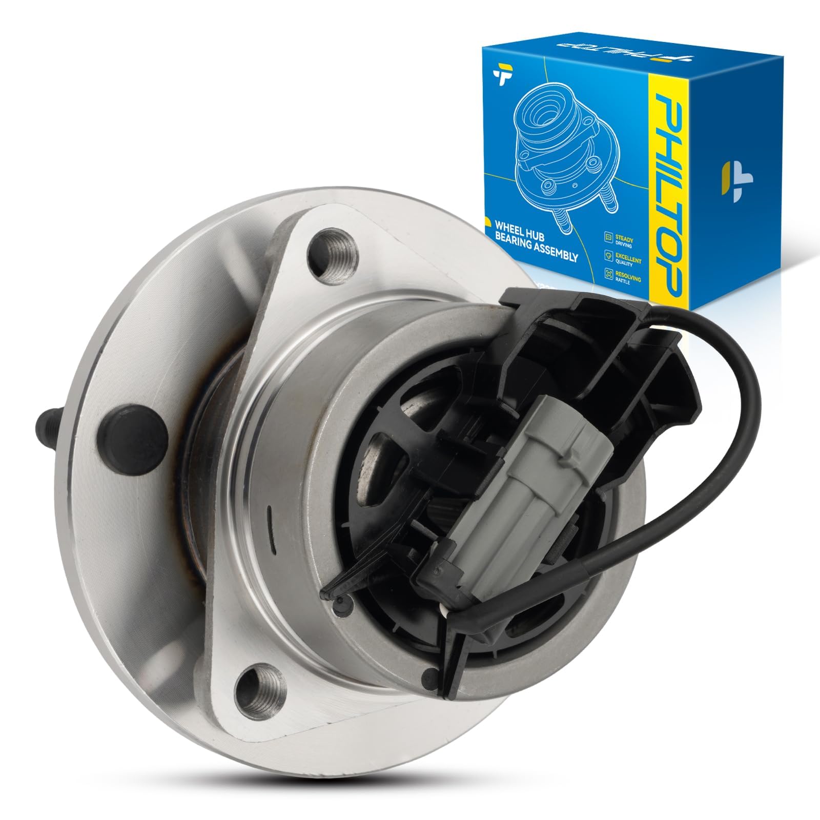 PHILTOP 513206 1x Front Wheel Bearing Hub Assembly for Chevy Cobalt, HHR