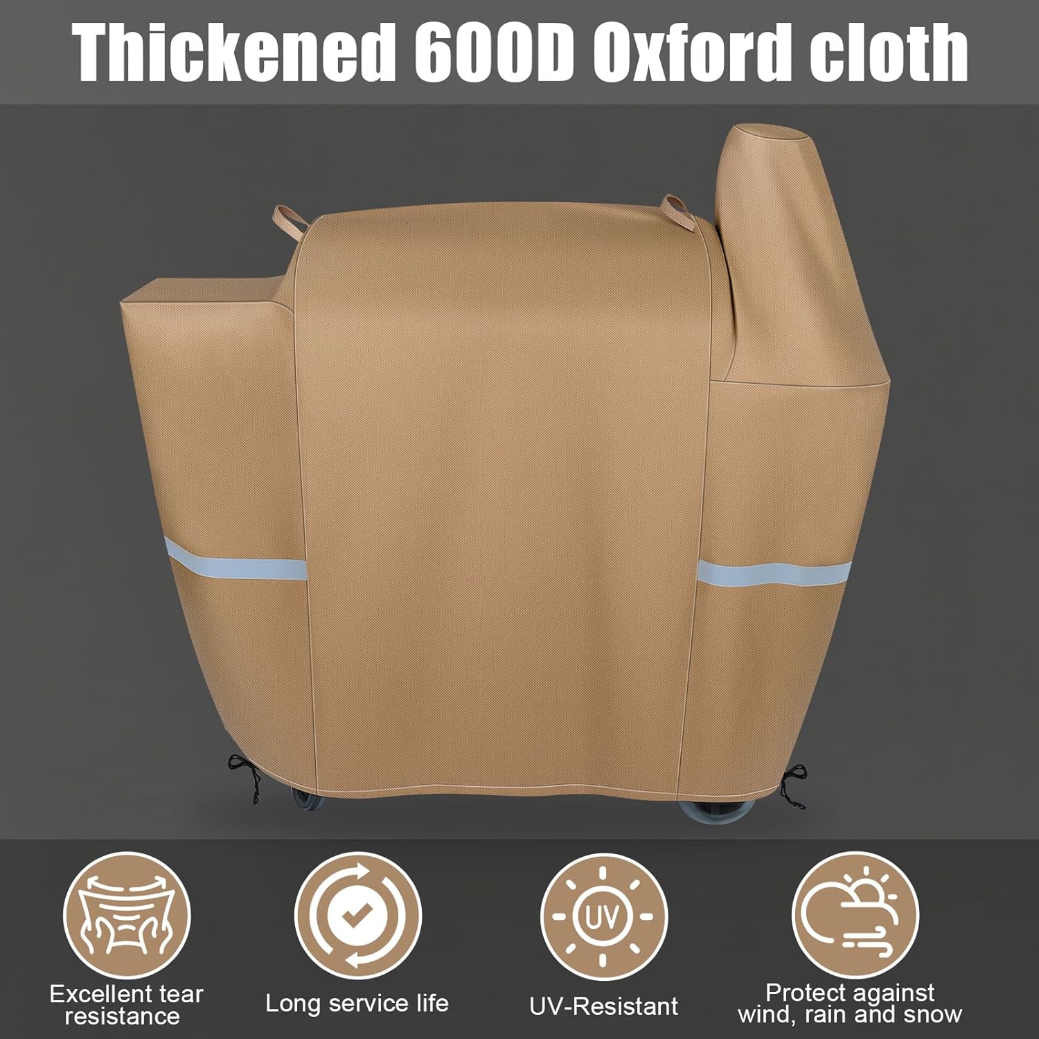 QuliMetal Grill Cover for Pit Boss 850-820 - Z Grill 700 Pellet BBQ Cover for Pit Boss 820 Deluxe,Pro 850 and Z Grill 700 Premium Wood Pellet Smoker Cover for Pitboss Waterproof & 600D Heavy Duty