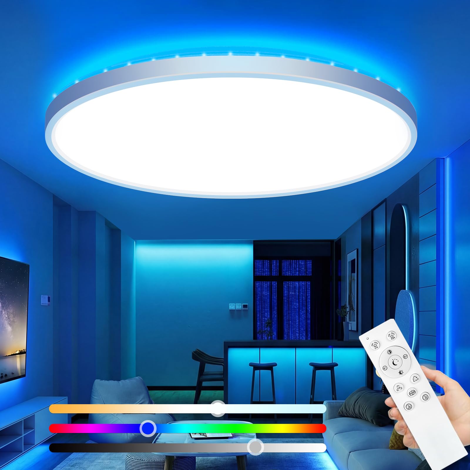 zemty 36W 3600LM LED Deckenleuchte RGB Farbwechsel