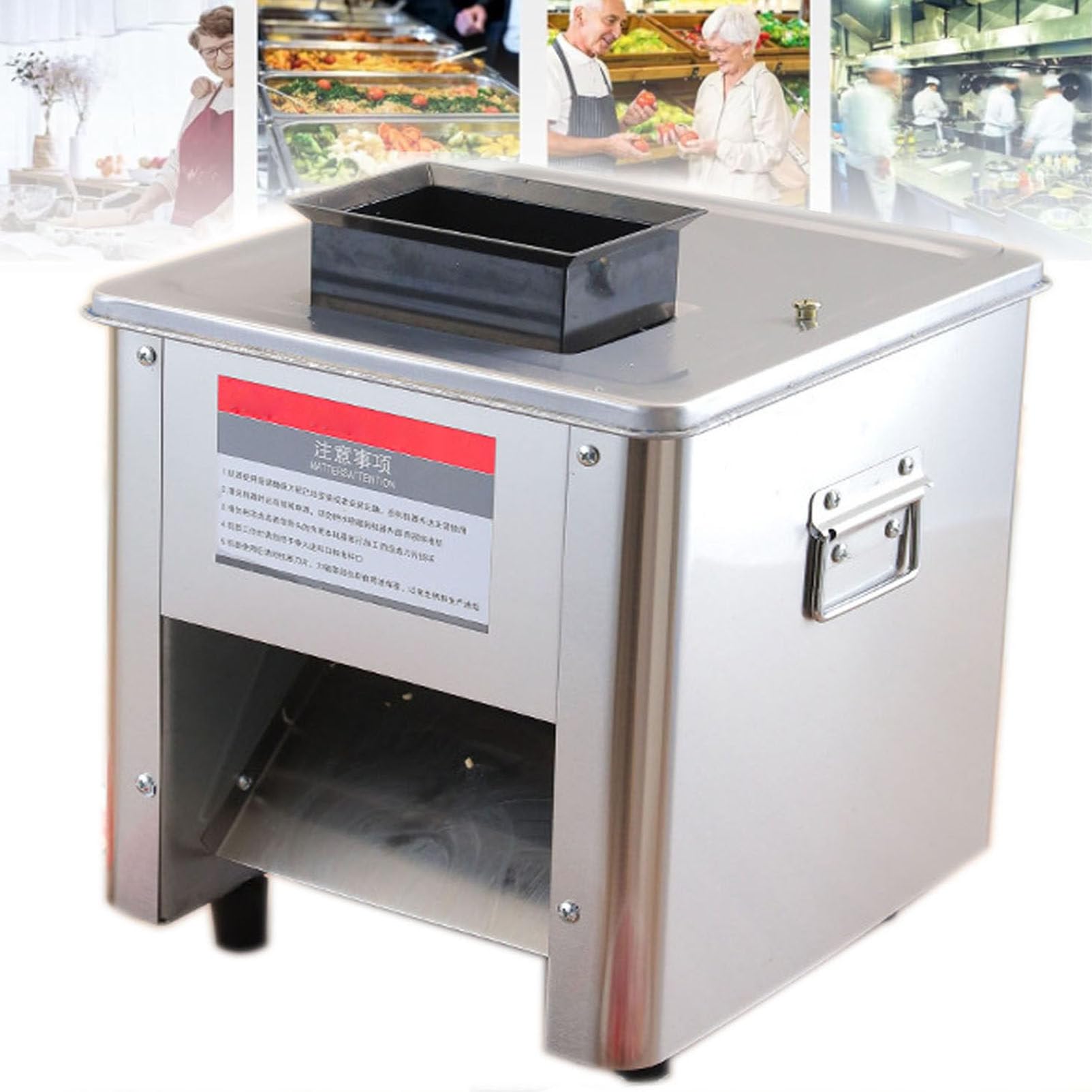 GTHTUHFD Commercial Machine,Commercial Meat Cutter Machine, Electric Food Cutting Slicer Stainless Steel Fresh Meat Cutter Machine Vegetables Slicer Cheese Bread Cutting,15Mm,5Mm,15mm