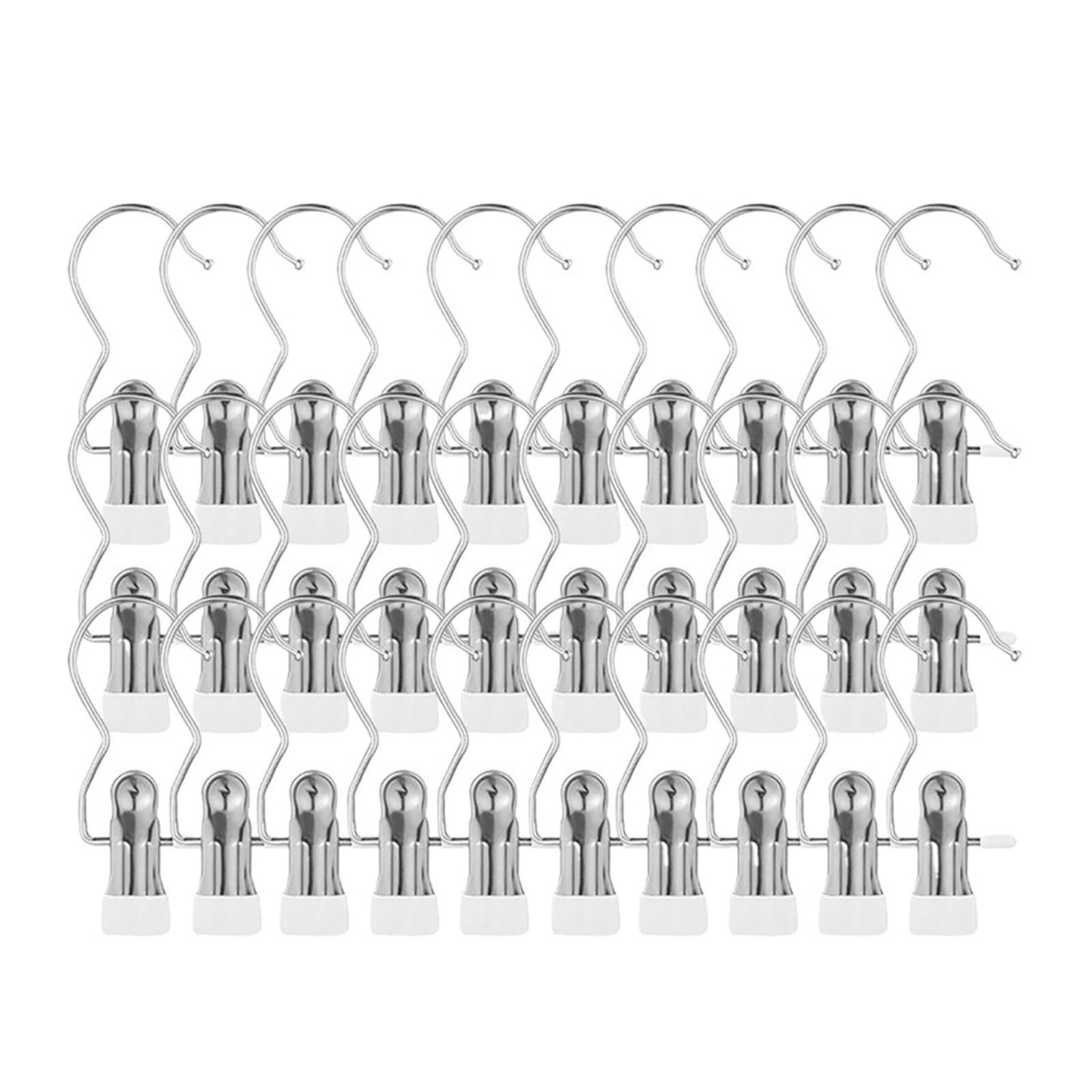 5-30pc Clothespins with Hook Laundry Clothes Pegs for Hanging Pants Hanger(30pcs-white)
