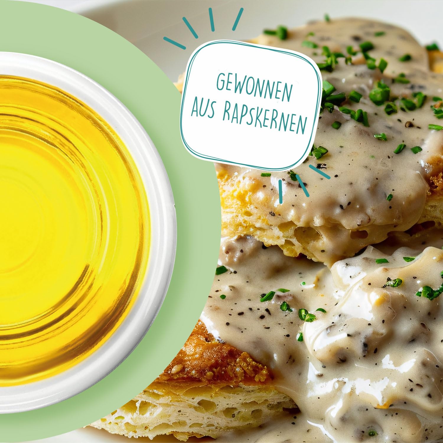 borchers 6x Premium Rapsöl | 6er Set | 6x 500 ml | Feiner Buttergeschmack | Reich an Omega-3-Fettsäuren | Zum Braten, Backen und Verfeinern | 3 L